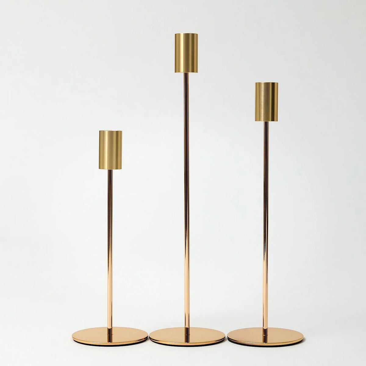 Gold Tall Candle Holders – Pack of 3