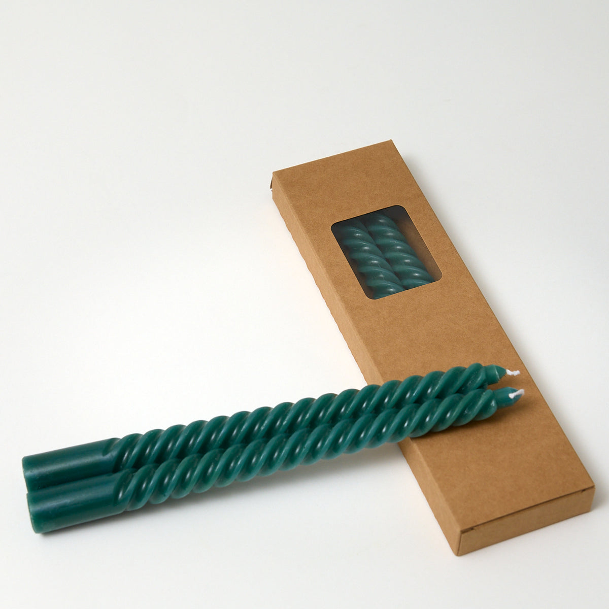 Green Twisted Candles – Pack of 4