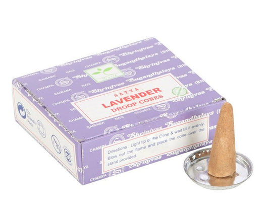 12 PAQUETES DE CONOS DE INCIENSO DHOOP DE LAVANDA