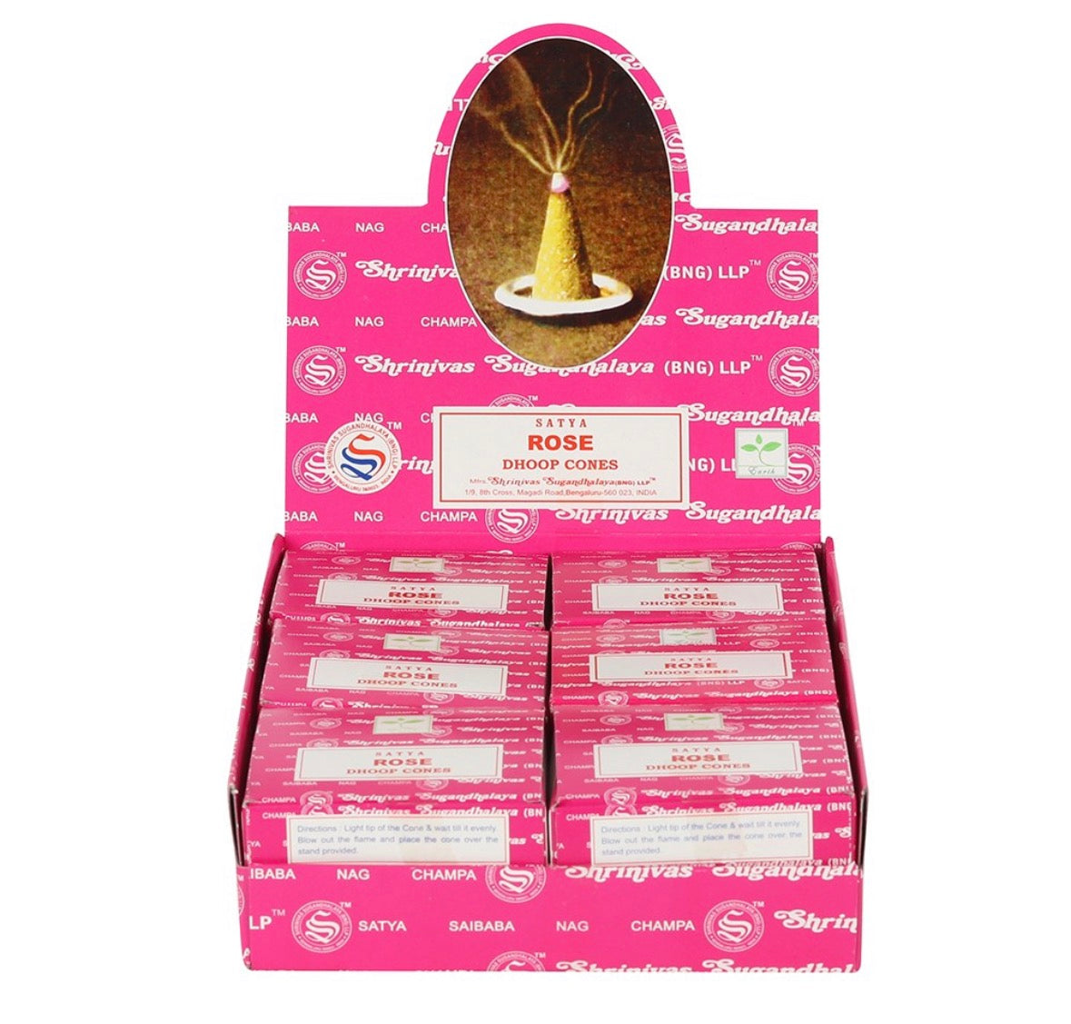 ROSE DHOOP CONES 12pk