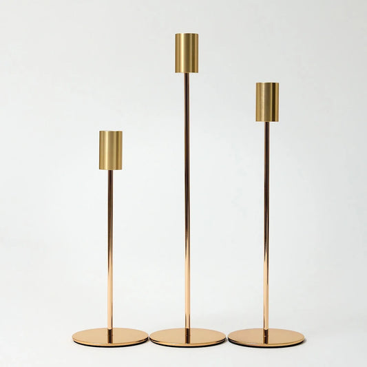 Candelabros altos dorados (paquete de 3)