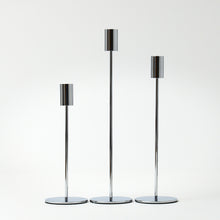 Load image into Gallery viewer, Silver Tall Candle Holders – Pack of 3
