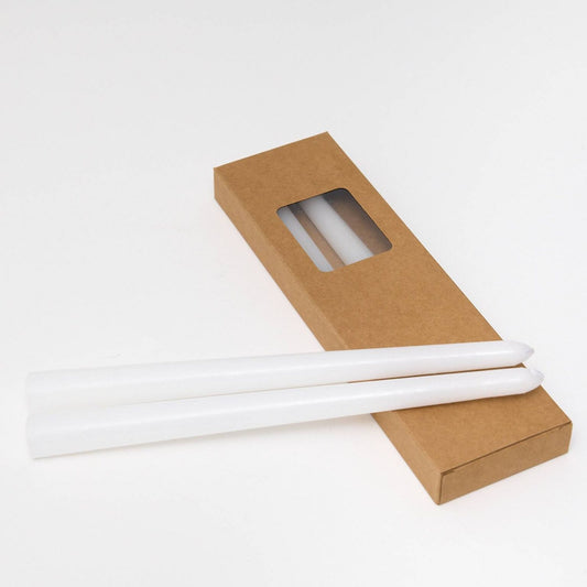 Velas cónicas blancas – Paquete de 4