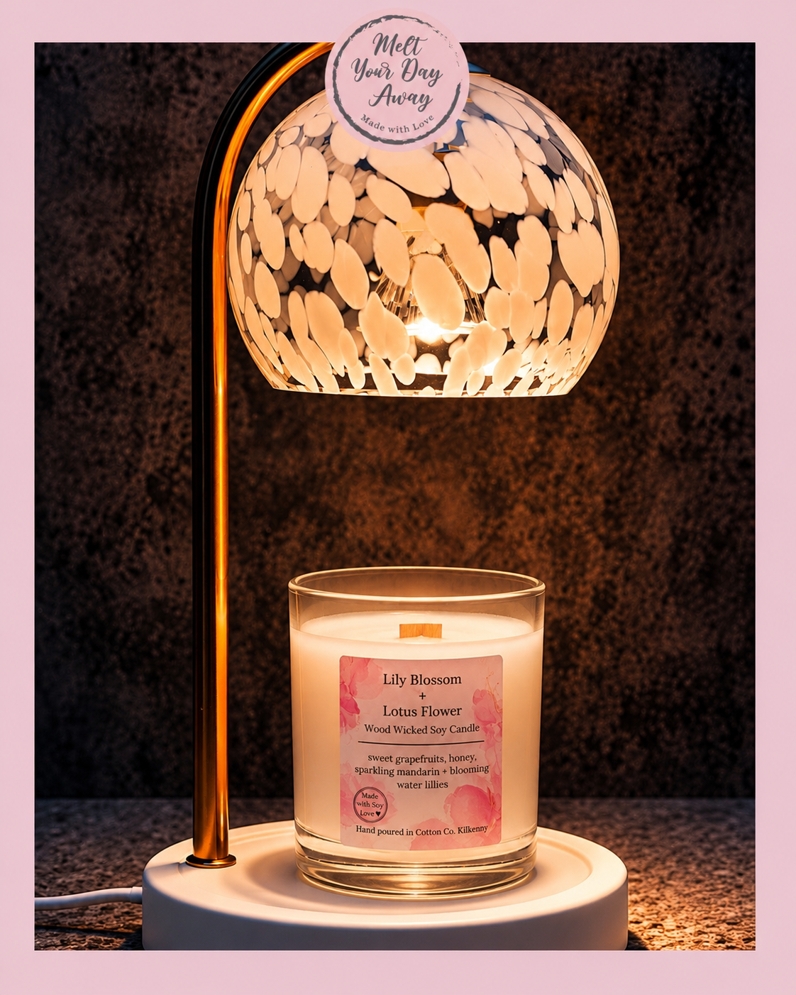 White Confetti Candle Warming Lamp