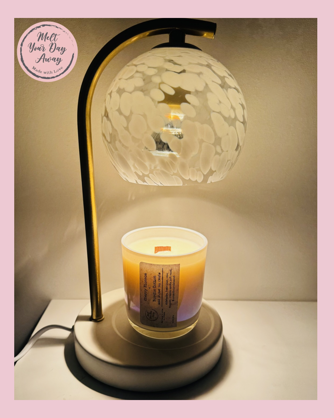 White Confetti Candle Warming Lamp