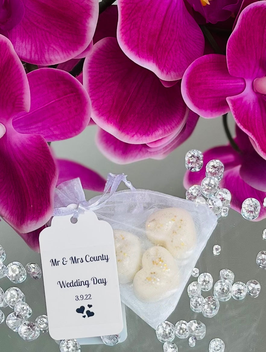 Wedding Favors ~ 3 Heart Soy Wax Melts ~ Wedding Day Fragrance