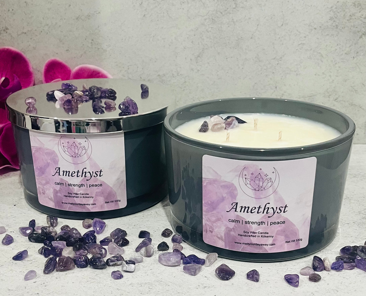 Crystal Infused Soy Candle - Feel Good Collection