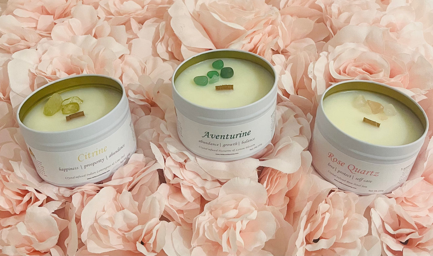 Crystal Infused Soy Candle - Feel Good Collection